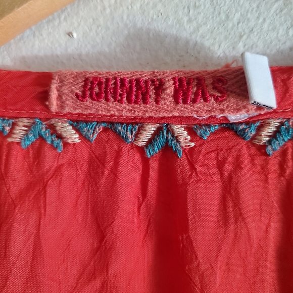 Johnny Was Coral Embroidered Dakota Poncho Style Size XL. - Picture 5 of 10